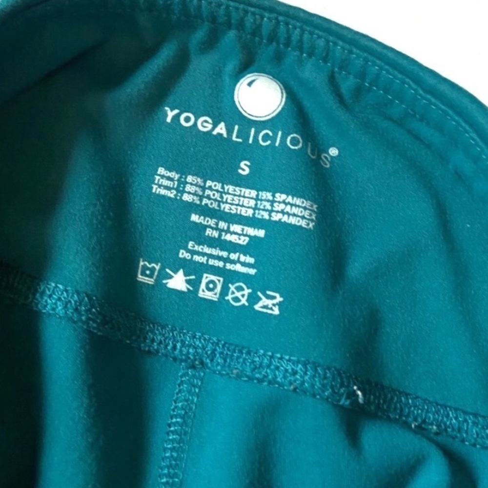 Yogalicious Women’s Mesh Panel Color Block Leggings - Picture 4 of 5